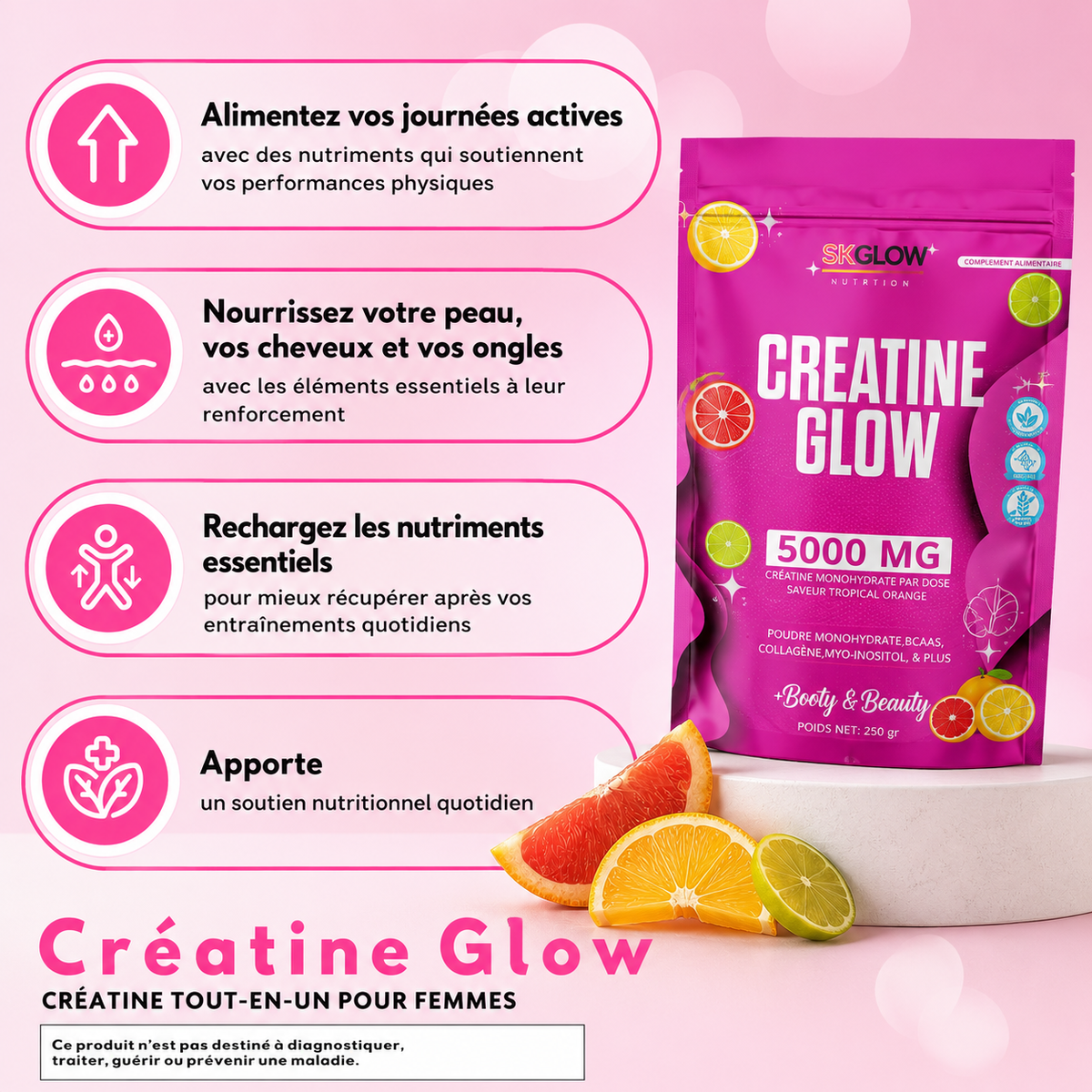 creatine femme muscle fesse prise de masse