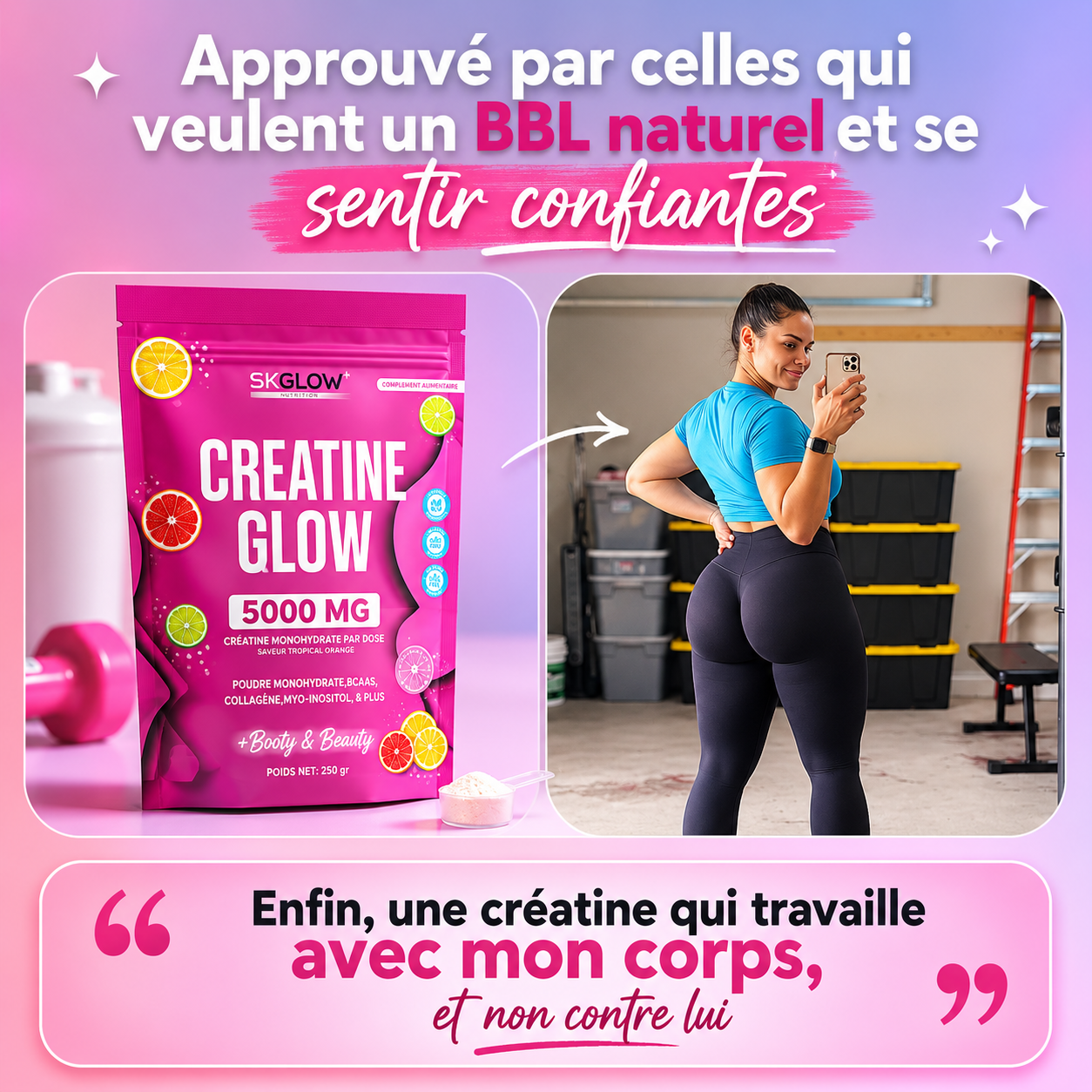 CreatineGlow Soutien musculaire • Énergie • Vitalité